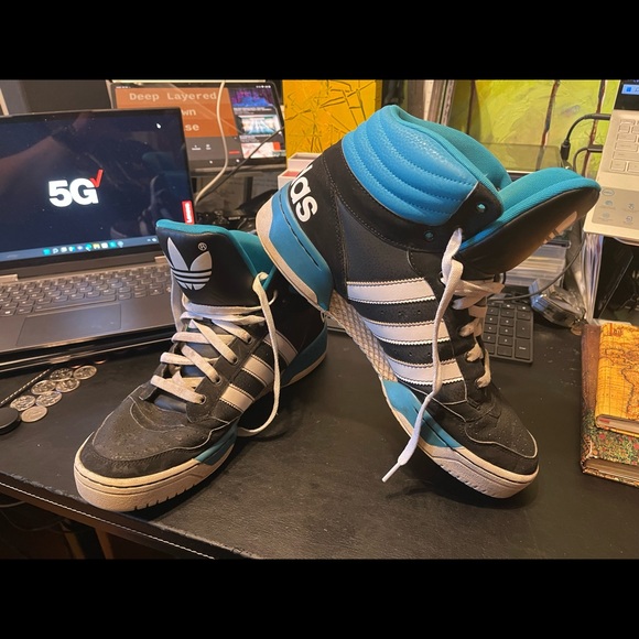 Adidas Mens size 12 retro vintage classic leather fashion Hightop sneakers - Picture 7 of 7